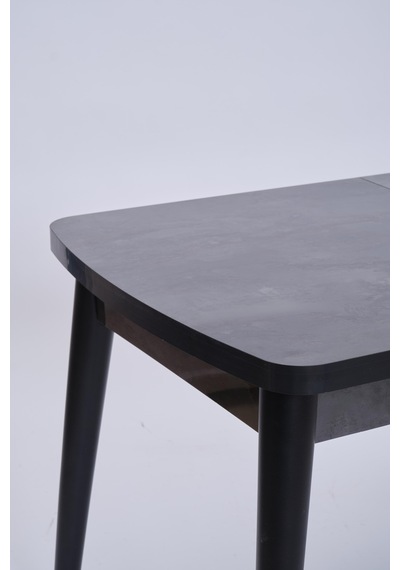 Nehir Polo Lak Panel Açılır Mutfak Masa Takımı 75x130cm Siyah