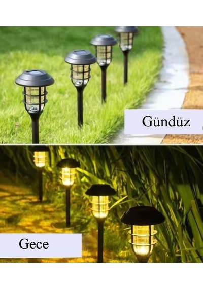 6 Adet X-20 Büyük Boy Çime Saplamalı Solar Güneş Enerjili Bahçe Lambası Fotoselli Büyük Boy