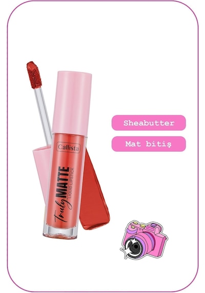 Callista Truly Matte Liquid Lipstick Mat Likit Ruj 405 Peachy Queen - Pembe