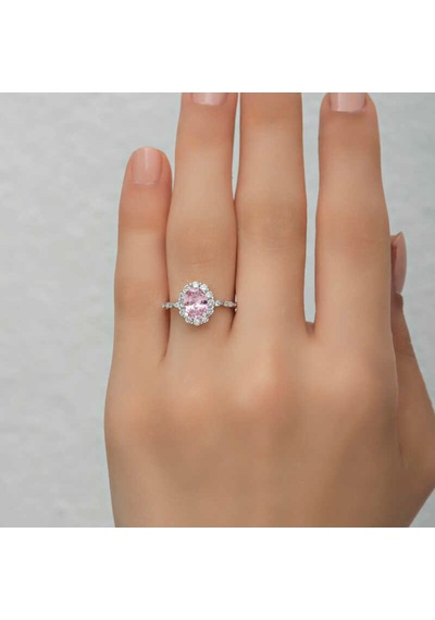 Gumush Gümüş Pembe Oval Taşlı Kadın Yüzük (551188132)