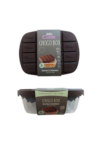 Choco Box 3 Lü Saklama Kabı Kahverengi