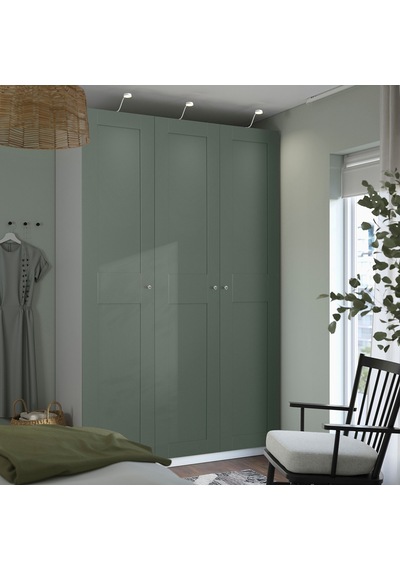 Pax Gardırop, Beyaz-gri-yeşil, 150x60x236 Cm Pax Gardırop, Beyaz-gri-yeşil, 150x60x236 Cm