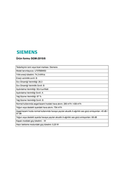 Siemens LF97BBM50 90 CM Ada Tipi Davlumbaz