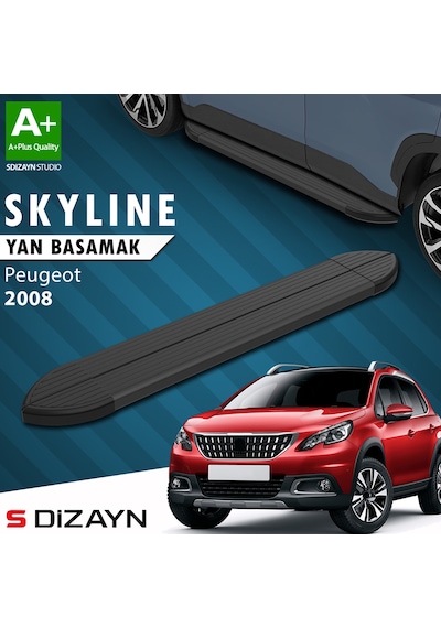 S-dizayn Peugeot 2008 Skyline Siyah Yan Basamak 173 Cm 2013-2019 A+ Kalite
