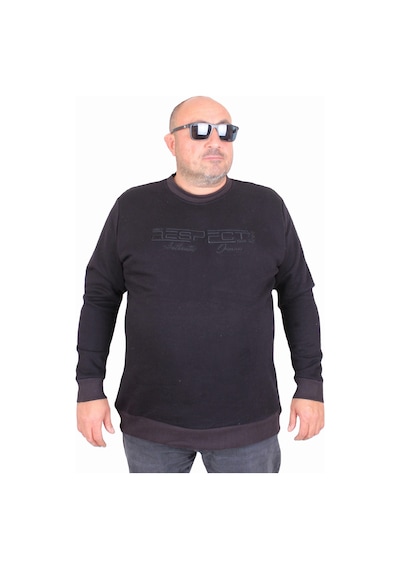 Moc Grande Mocgrande Erkek Büyük Beden Sıfır Yaka 3ip Sweat Respect 24205 Sıyah Siyah