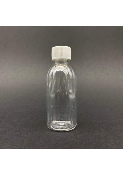 50 Cc Kısa Plastik Şişe - Beyaz Kapaklı- 50ml Kapaklı Pet Şişe-