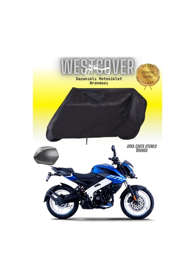 Bajaj Pulsar Ns 200 Ug2 Arka Çanta Uyumlu Siyah Motosiklet Brandası,örtüsü