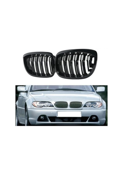 Bmw 3 Serisi E46 Coupe M3 Böbrek 2002 2005 Parlak Siyah