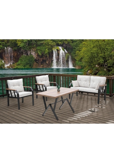 Tu Tienda Nergiz 2 1 1 Masa Bahçe Balkon Mobilyası,krem Bej