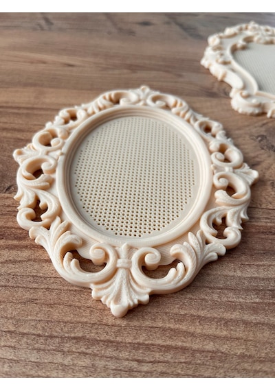 3'lü Vintage Nakış Çerçevesi - Etamin Kanaviçe Krem