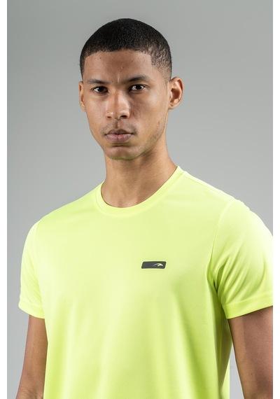 Maraton Regular Erkek Bisiklet Yaka Neon Sarı T-shirt Sarı