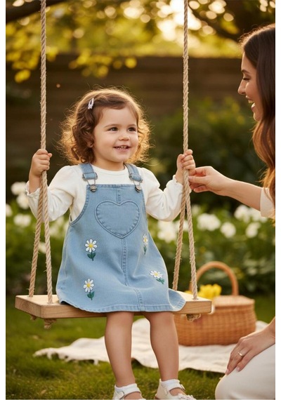 Altıntaş Baby Papatya Nakışlı Kalp Desenli Mevsimlik Örme Kot Kumaş Pamuklu 2li Salopet Set Beyaz Papatya Beyaz Papatya Altıntaş Baby Papatya Nakışlı Kalp Desenli Mevsimlik Örme Kot Kumaş Pamuklu 2li Salopet Set Beyaz Papatya Beyaz Papatya