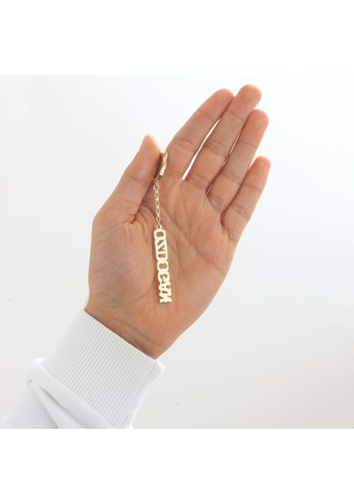 Kuyumcudukkani İsim Yazılı Gümüş Anahtarlık-35000-g Gold
