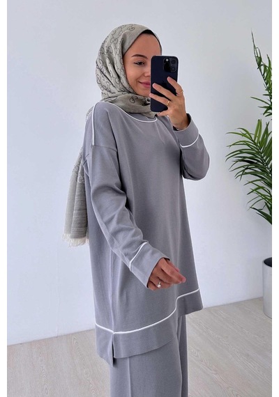 Kahijab Biye Detay Merserize Takım - Gri Gri