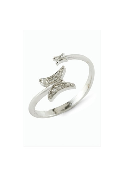Zenviac456 Kelebek Zirkon Taşlı Metal Yüzük Zenviac45678 Gümüş Rengi 39698933