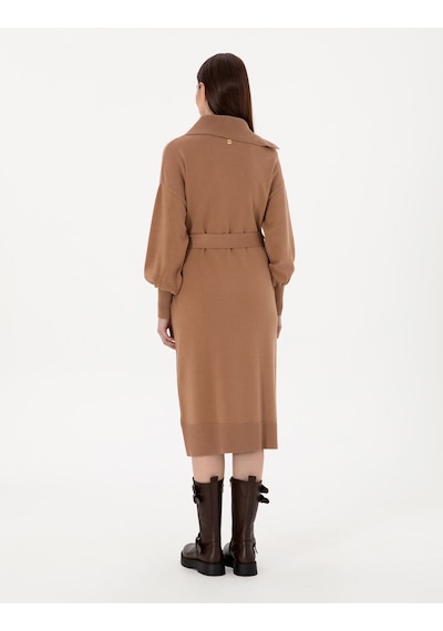 Pierre Cardin Kadın Camel Elbise Triko 50290559-vr015 Camel