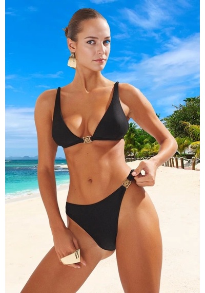 Ersefa Tasarım Bikini Takımı Plaj Ve Havuz İçin Özel Ergonomik Kesim Uv Siyah