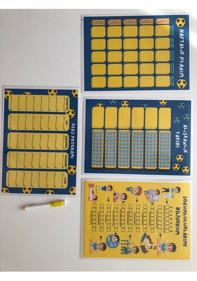 Çocuklar İçin Planlayıcı Set-sarı Lacivert Alışkanlık Ve Sorumlul