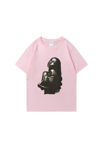 Flood Of Style Mizah Aşk Deluxe S-sade Dünya Turu T Shirt Erkek Kadın Artı Boyutu Vintage Kısa Kollu Pembe