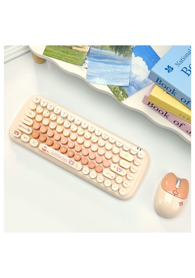 Mofıı Candy Kablosuz Klavye Mouse Seti 2.4g Yuvarlak Tuşlu Kompakt Renkli Set Optik