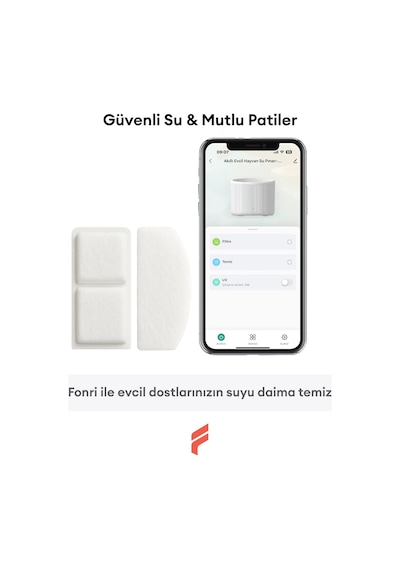 Fonri Evcil Hayvan Akıllı Su Kabı Filtresi 4'lü Set Diğer