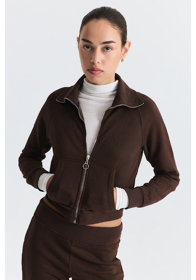 Antioch Fermuarlı Sweatshirt Ve Çan Paça Eşofman Takım Koyu Kahverengi