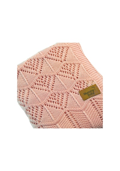 Mummy's Baby Tencel Örgü Dantel Desen Bebek Battaniyesi 80 100 Pembe