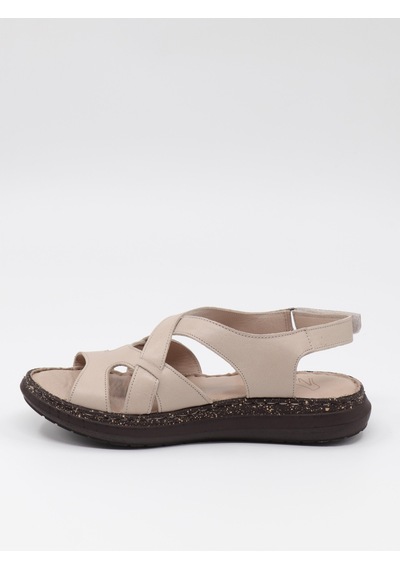 Nesilshoes Nesil Shoes Mns 154 Bej Hakiki Soft Deri Kadın Sandalet
