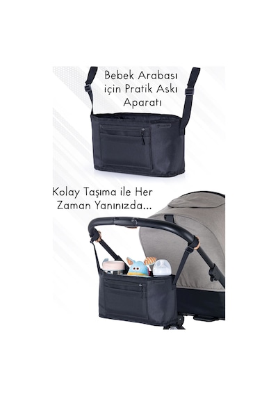 Kinder Baby Tiny Bebek Bakım Çantası Taşınabilir Organizer Siyah Siyah