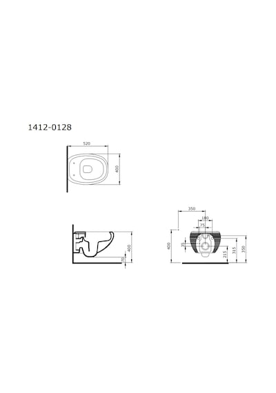Bocchi Strata Asma Rimless Klozet Mat Siyah Kapak Dahil 1412-004-0128 Çok Renkli