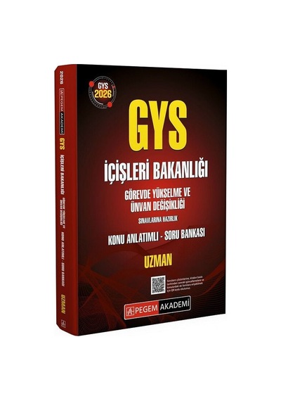 Pegem 2026 Gys İçişleri Bakanlığı Uzman Konu Anlatımlı Soru Bankası Görevde Yükselme Pegem Akademi Yayınları