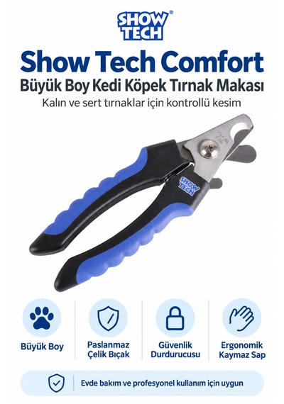 Showtech Comfort Kedi Köpek Tırnak Makası Büyük Boy - Büyük Irk Köpekler İçin
