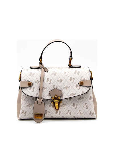 Silver Polo Sp1159 Kadın El Çantası Monogram Bej-kum