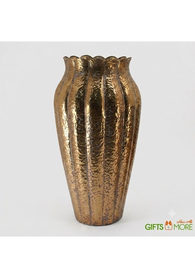 Panalı Metal Dekoratif Vazo Büyük Boy 68,5 X 35,5 Cm Altın