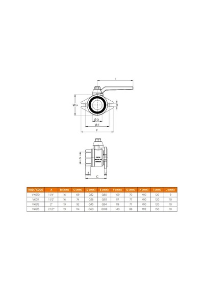 Oval Flanşlı-Glenli Küresel Vana - 1 1 4''