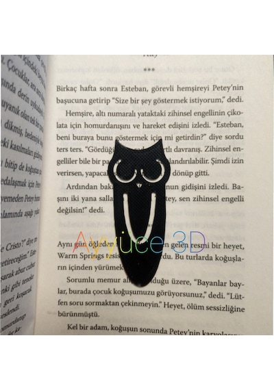 Ayyüce 3d, Harry Potter Baykuş Kitap Ayracı , 2'li Set, Siyah