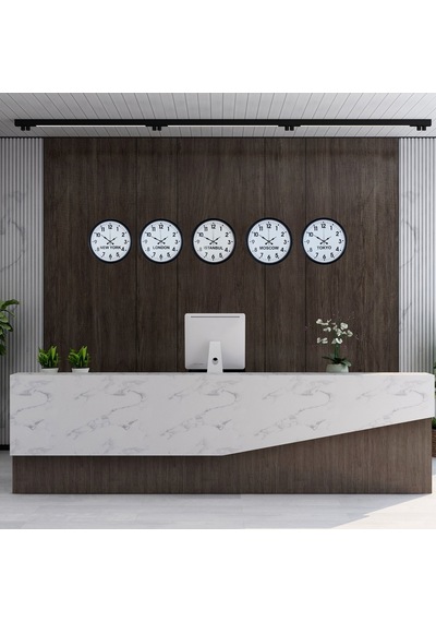 Standart Dünya Saatleri 5 Li Siyah Set 36 Cm Çok Renkli
