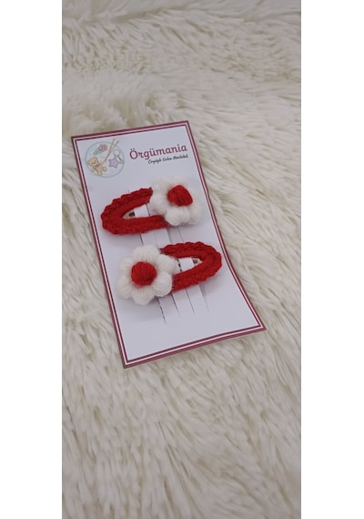 Çıtçıtlı Toka - Papatya Toka Bordo Bordo