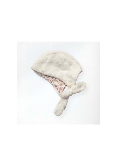 Andywawa Kız Bebek Floral Dreams Çiçekli Peluş Şapka Ekru Ac27026
