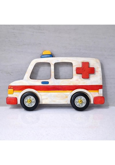 Hastane Ve Ambulans Ahşap Boyama Etkinlik Seti Eğitici Çocuk Aktivite Fırça Akrilik Boya Kreş Okul