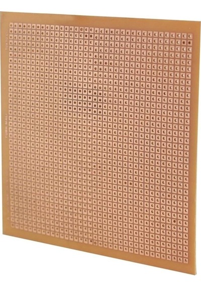2 Adet 10x10 Cm Delikli Tek Yüzlü Bakır Plaket Pcb Plaket Rodevino