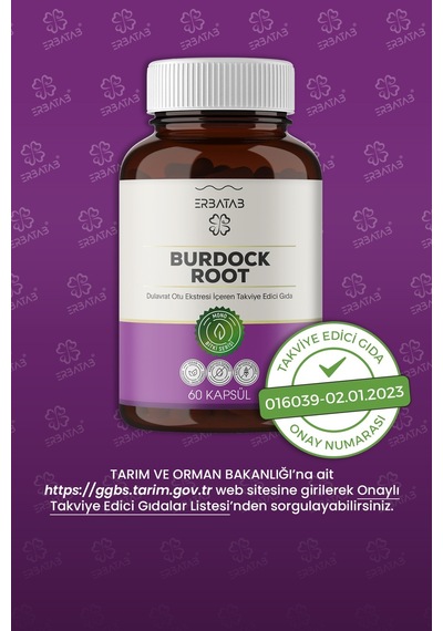 Erbatab Dulavrat Otu Burdock Root Ekstresi 60 Kapsül