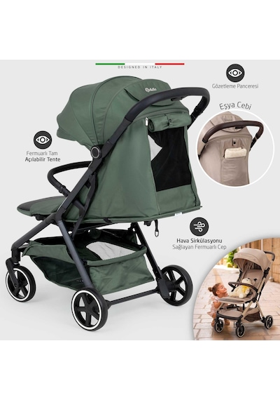 Elele Cabina Kabin Tipi Travel Sistem Bebek Arabası Yeşil