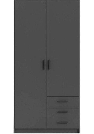 Mimoza Giyinme Dolabı - Çok Amaçlı Dolap - Gardırop 90 Cm-2 Kapaklı-3 Çekmeceli