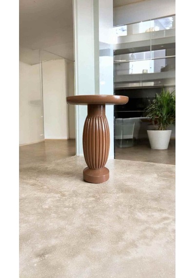 Doğal Ahşap Tekli Mantar Yan Sehpa Kahverengi Dekoratif Sehpa - Wooden Coffee Table Kahverengi