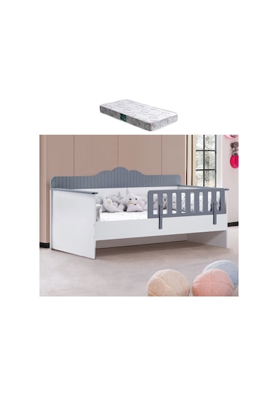 Karyola, Flower Montessori Karyola - Antrasit + 1 Adet Comfort Yatak