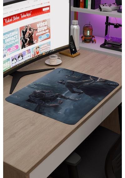 Bloodborne Kaymaz Dikişli Kauçuk Oyuncu Mousepad V2 - 48x40 Xl Gaming Mouse Pad Fare Altlığı