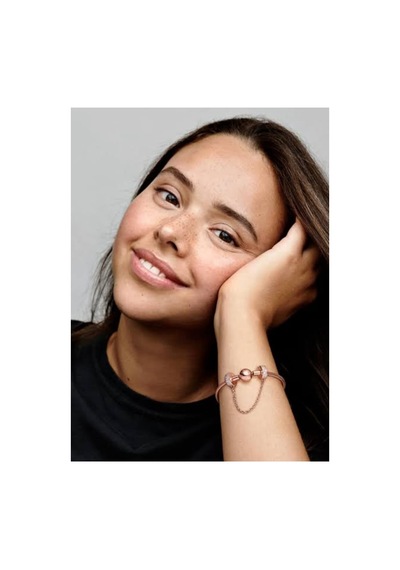 Lunarie Rose Gold Yılan Zincir Charm Bileklik