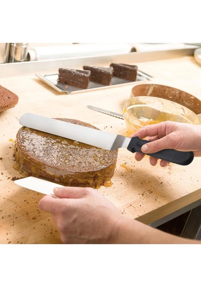 2'li Set Pasta Sıvama Spatulası 36 Cm + Solingen Ölçülü Çelik Spatula Hamur Kazıyıcı Çelik Metalik Diğer