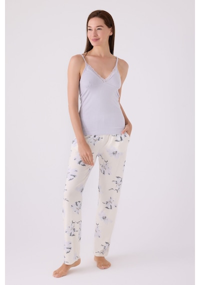 Pierre Cardin Kadın Mavi 3lü Pijama Takımı Pc8885-s-v1 Mavi